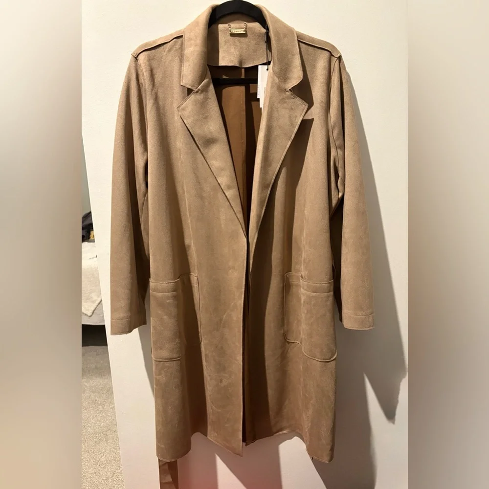 Tahari Women's Camel Trench Coat - Picture 2 of 4